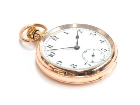 A 9ct gold open faced top wind fob watch, London 1936, the 7 jewel movement numbered 700723, the