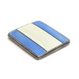 An Art Deco silver and guilloche enamel cigarette case by Joseph Gloster, Birmingham 1936, 8x7cm,