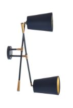 A Heathfield & Co. 'Andro' double wall light, in black satin and brass, rrp. £540