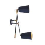 A Heathfield & Co. 'Andro' double wall light, in black satin and brass, rrp. £540