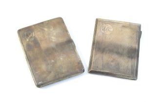 Two engine turned cigarette cases, Chester 1935 and Birmingham 1923, 9.7ozt