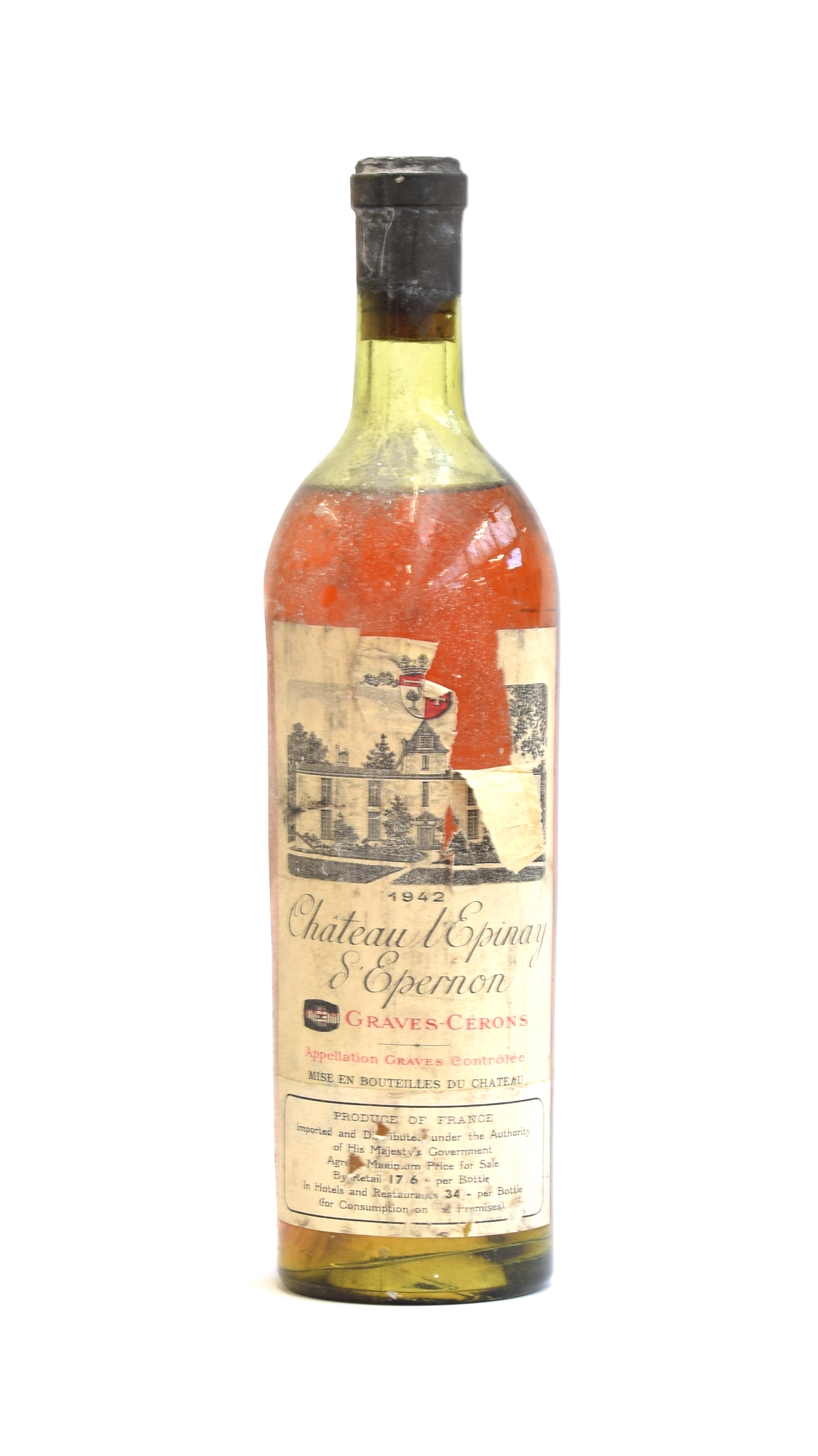 1942 Chateau L'Epinay d'Epernon dessert wine, Graves-Cerons (75cl)
