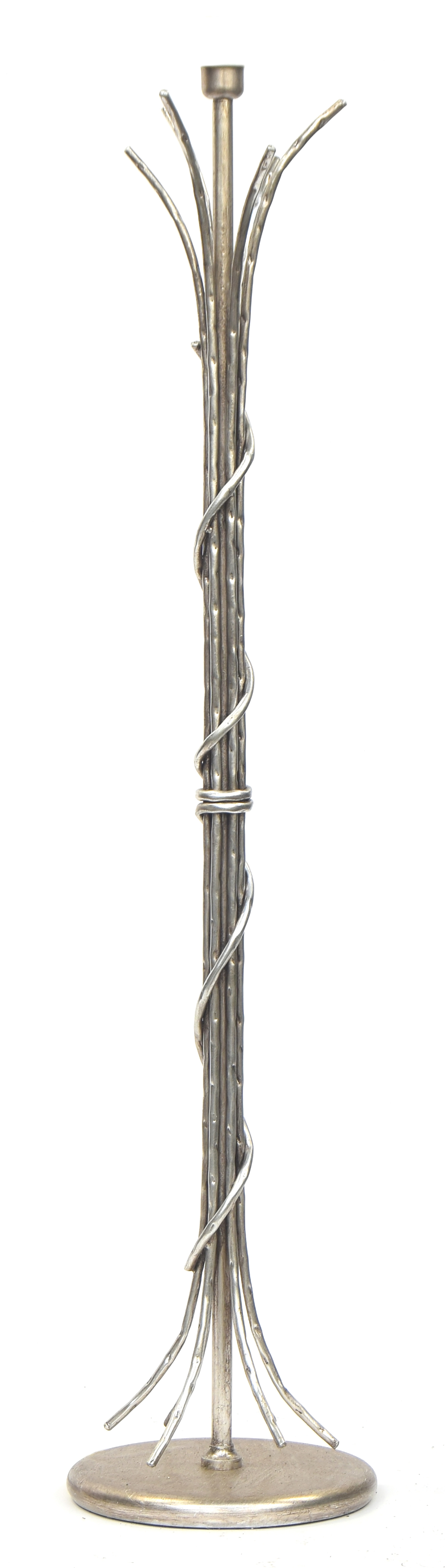 A worked metal contemporary standard lamp, 140cm high