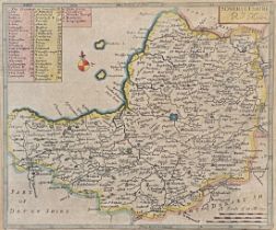 Robert Morden, a small 18th century map of Somerset, 18x21cm; together with a small map of