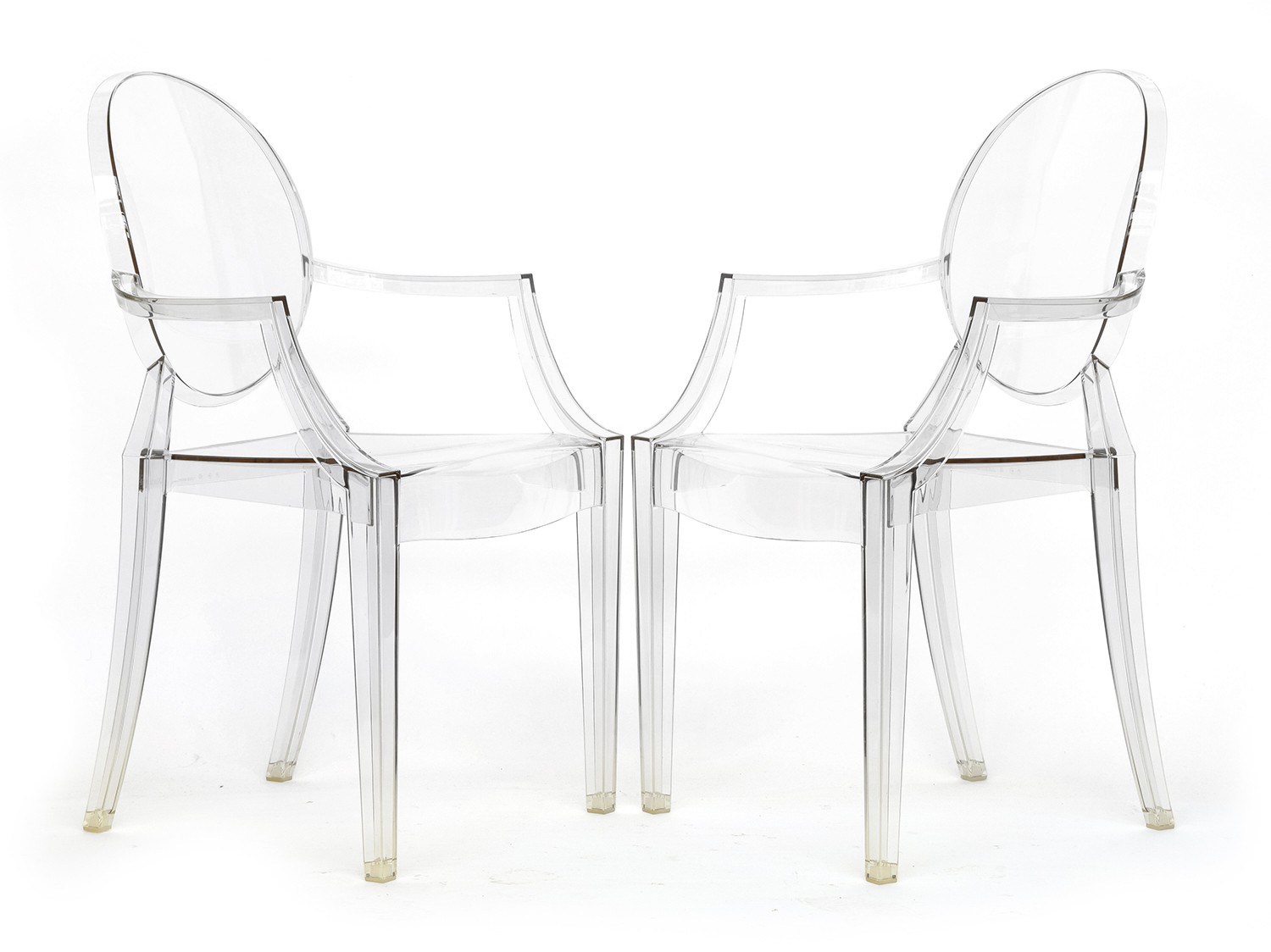 A pair of Louis Ghost open arm chairs by Philippe Starck for Kartell