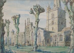 Philip Collingwood Priestley (1901-1972), 'Pollarded Limes, Burford', watercolour on paper, signed