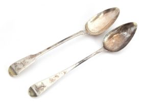 A George III Old English pattern silver basting spoon by John Lias, London 1809, 29cm long; together