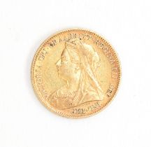 A Queen Victoria half sovereign, 1900