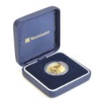 A Guernsey gold proof £25 coin commemorating Queen Elizabeth The Queen Mother's 95th Birthday, 1995