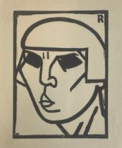 Andre Rouveyre (French, 1896-1962), 'Kopf', woodcut engraving, dated 1920, the sheet 29x23cm