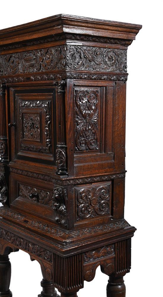 A Dutch oak and ebony cabinet on stand, 17th century and later elements, 84cm wide, 47cm deep, 173cm - Image 5 of 5