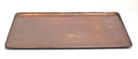 An Arts and Crafts Newlyn copper tray, stamped Newlyn, 55x40cm