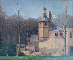 John Bulloch Souter (Scottish, 1890-1972), view of a continental house, oil on canvas, signed,