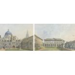 George Pyne (1800-1884), two 19th century watercolours of Oxford, Brasenose College and Worcester