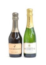 Champagne Delamotte Blanc de Blancs (12%, 37.5cl), together with Champagne Billecart-Salmon Brut