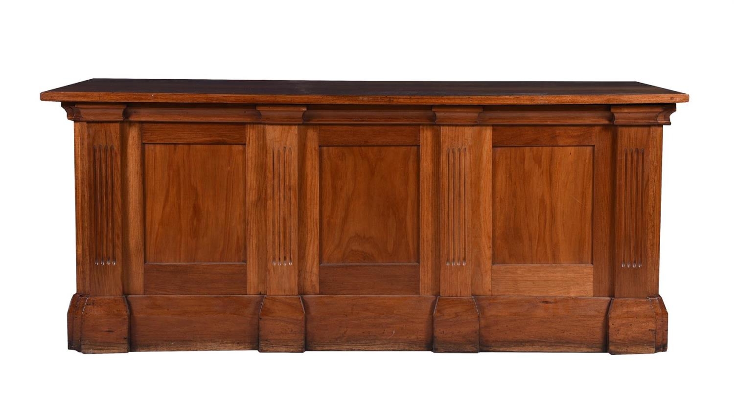 An Australian blackwood pedestal desk, 20th century, the kneehole flanked by two drawers, the