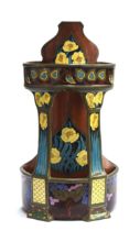 A Wileman & Co. Foley Intarsio Ware stick stand, with Art Nouveau frieze above stylised yellow