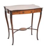 A late 19th century Dutch marquetry side table with single drawer, the top inlaid with swags and