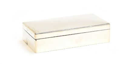 A George V silver double cigarette box by Asprey & Co., London 1921, 18.5cm wide, 10cm deep, 5cm