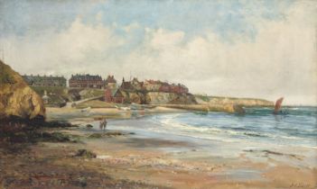 John Falconar Slater (1857-1937), 'Cullercoats Harbour', oil on canvas, signed, 76X127cm Provenance: