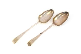 A pair of provincial George III silver tablespoons by John Langlands I & John Robertson I, Newcastle