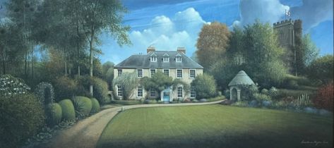 Jonathan Myles Lea (b.1969), The Old Rectory, Litton Cheney, oil on canvas, signed, 51x120cm