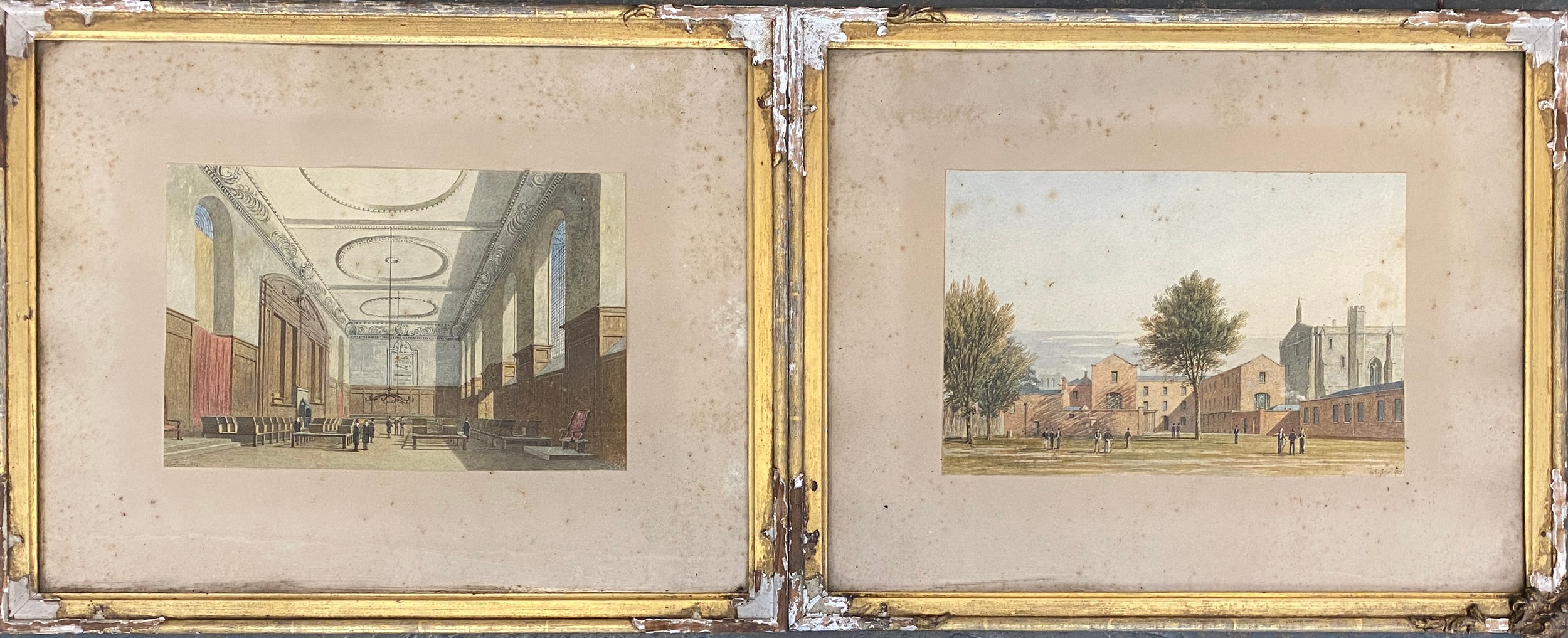 George Pyne (1800-1884), two 19th century watercolours, Winchester College, 19.5x30cm, the other - Image 2 of 6