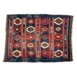 A blue ground kilim rug, 242x170cm