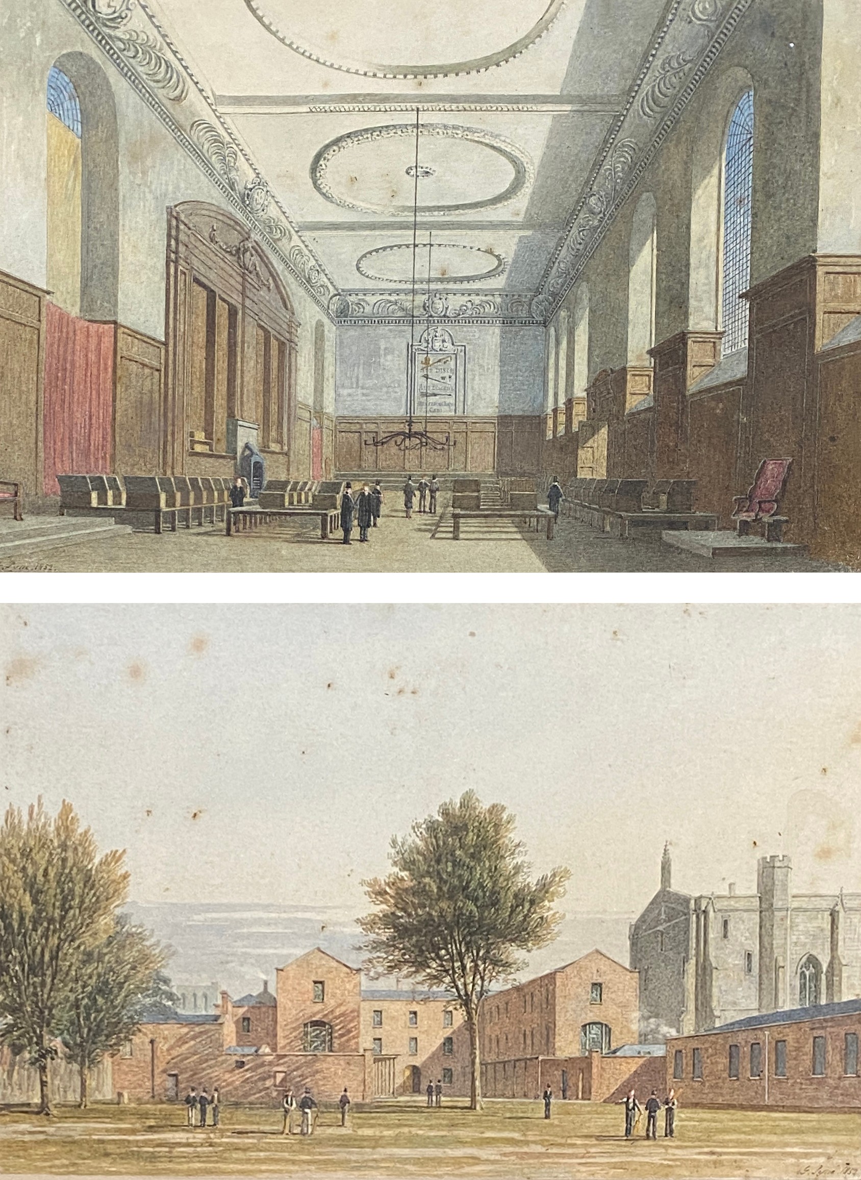 George Pyne (1800-1884), two 19th century watercolours, Winchester College, 19.5x30cm, the other