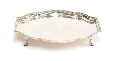 Shaped silver salver by Josiah Williams & Co, London 1911, 7.8ozt