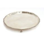 A very large silver salver by Mappin & Webb, Sheffield 1965, 42cm diameter, 62.1ozt