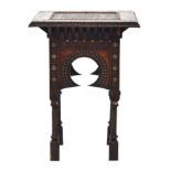 Carlo Bugatti (1856-1940), a square side table in Moorish style with inlaid alla certosina work