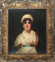 Follower of Sir Thomas Lawrence, portrait of Mrs Simmons, 19th century oil on canvas, 74x62cm