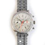 A 1970s Cauny steel gent's stainless steel wrist watch, signed 17J movement, 36mm wide