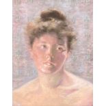 Jules Crosnier (1843-1917), pastel portrait of a late 19th century lady, 39.5x30cm