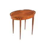 A 19th century Dutch satinwood and tulipwood banded occasional table, the top inset with a central