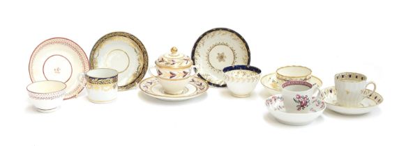 A collection of 18th and early 19th century teawares, to include a Copeland Spode twin handled