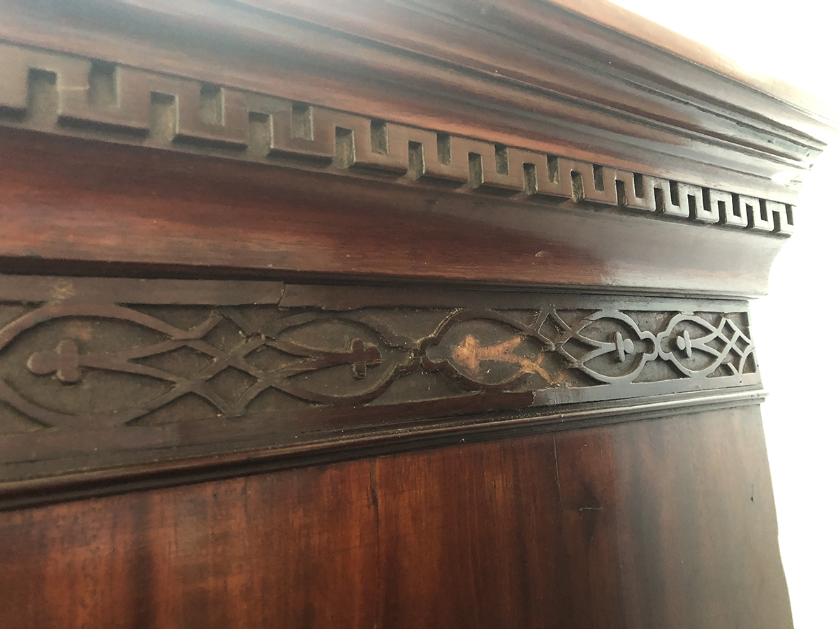 A George III chest on chest, dentil cornice over two short and three long drawers flanked by - Image 2 of 10