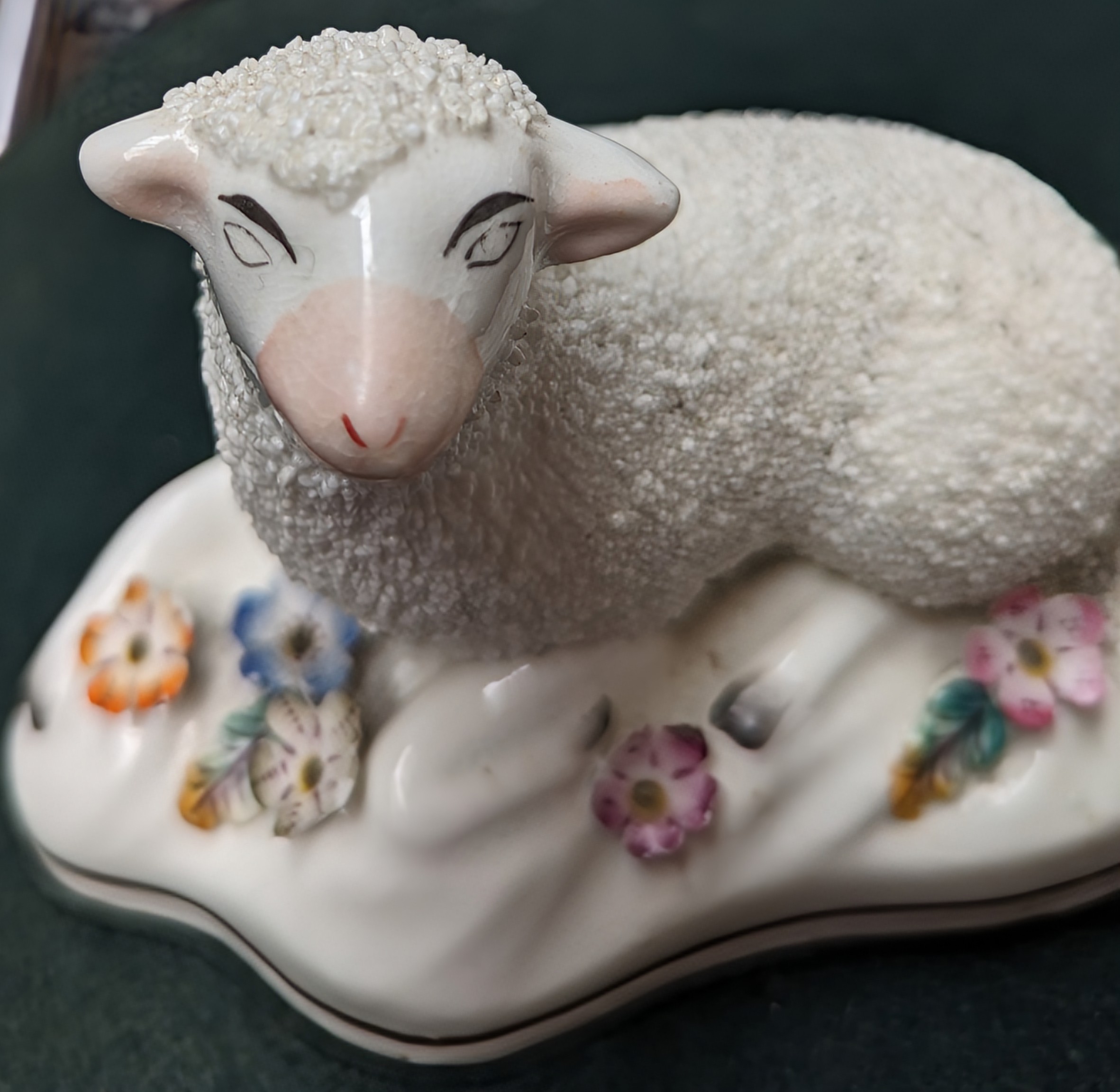 A Staffordshire pearlware ram figurine, with encrusted bocage, 14cm high; together with a pair of - Image 6 of 7
