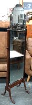 A 20th century cheval mirror, 161cmH