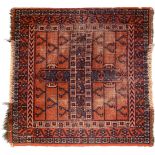 A small square Persian wool rug, 83x84cm