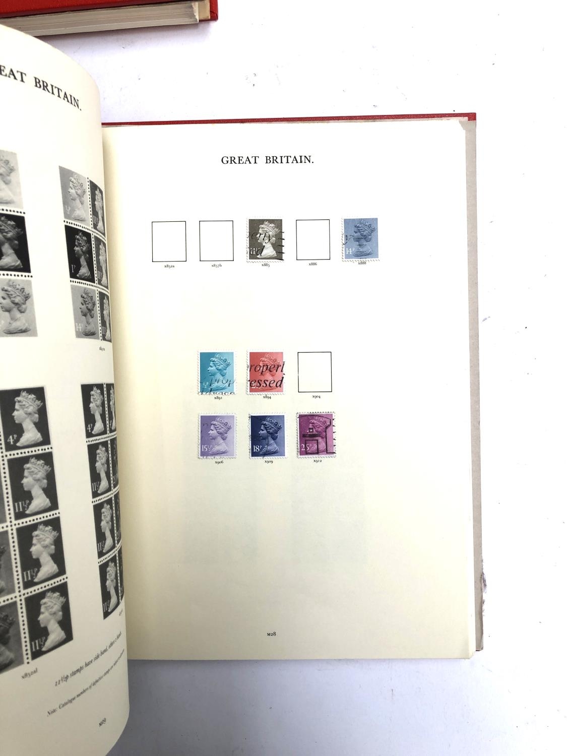 A quantity of British definitive stamps in three red Windsor albums, 1971 onwards, to include - Image 6 of 11
