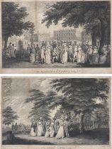 After Edward Dayes, two large late 18th century engravings, 'An Airing in Hyde Park' and 'The