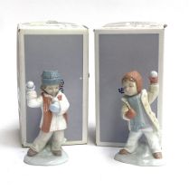 Two boxed Lladro figurines: 'I'll get You' model no. 8166, and 'Watch Out Here It Comes', model