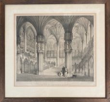 Day & Haghe after G. Hawkins, 'Entrance to the House of Lords', 19th century lithograph, 40x48cm