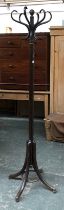 A Thonet style bentwood coat/hat stand, 186cmH