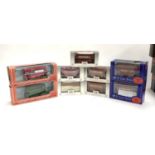 Nine Exclusive First Editions 1:76 scale London Transport and other London double decker buses, in