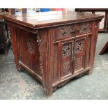 Interior design interest: An intricately carved 19th century Chinese Shanxi alter table,