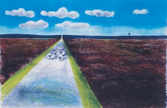 Bernard Cheese (1925-2013), 'Road across the Moor', lithograph, artists proof, signed in pencil,