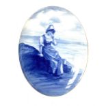 A Royal Doulton plaque depicting a fisherwoman, 35x27cm